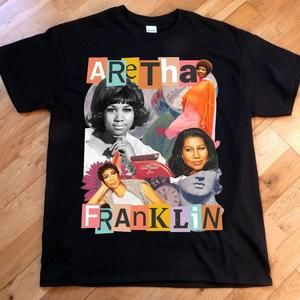 Aretha Franklin Black T-Shirt - Hip Hop 90's Graphics Tee